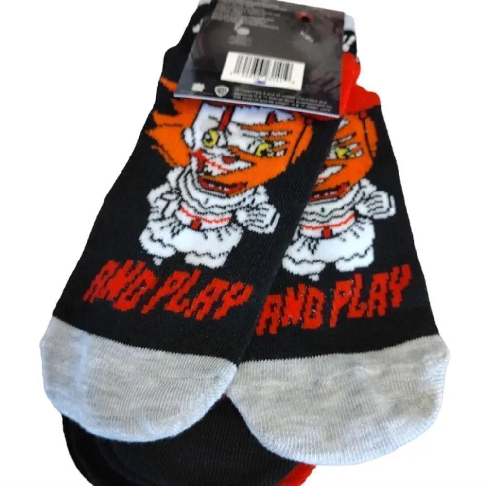 WB IT Chapter Pennywise Prints 5‎ Pairs Low Cut Ankle Socks NWT